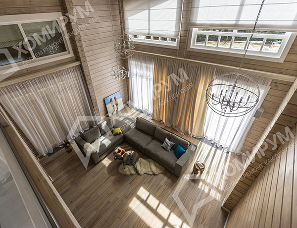 Ремонт деревянного дома, элитный коттеджный поселок «Фортуна», МО