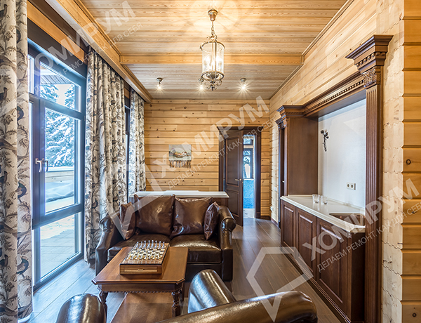 Ремонт и отделка зоны отдыха в деревянном доме, Минское шоссе, МО