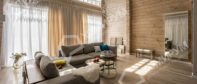 Ремонт деревянного дома, элитный коттеджный поселок «Фортуна», МО